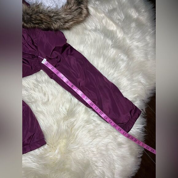 Member's Mark Ultimate Girls Maroon fur lined hooded Parka jacket sz 10/12 - Picture 14 of 14